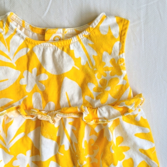 carter's bold yellow floral print sleeveless top 18 months - Picture 2 of 6